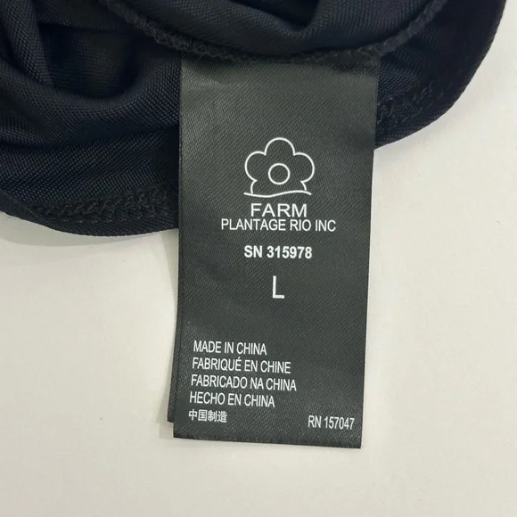 FARM Rio Black Cutout Long Sleeve Bodysuit NWOT Large - Picture 10 of 15